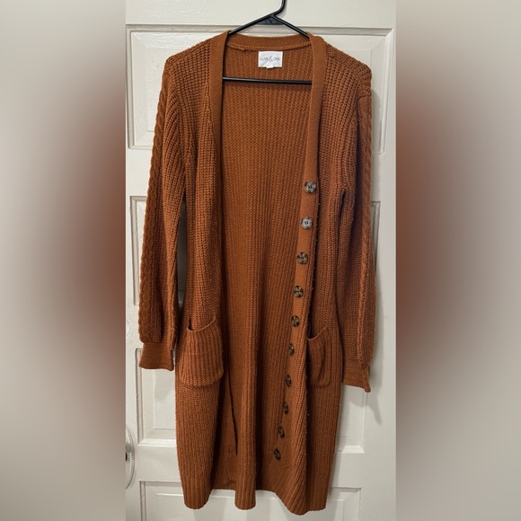 Olive & Oak Sweaters - Olive & Oak Rust Knit Cardigan Sweater